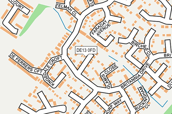 DE13 0FD map - OS OpenMap – Local (Ordnance Survey)