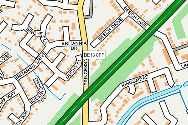 DE13 0FF map - OS OpenMap – Local (Ordnance Survey)