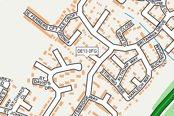 DE13 0FG map - OS OpenMap – Local (Ordnance Survey)