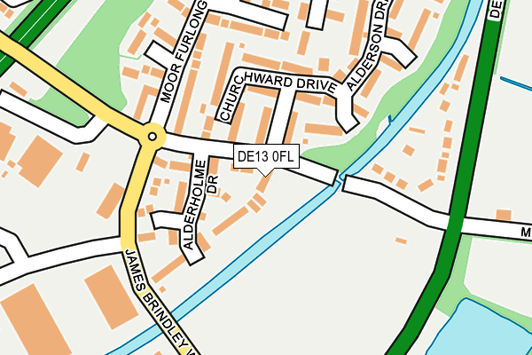 DE13 0FL map - OS OpenMap – Local (Ordnance Survey)