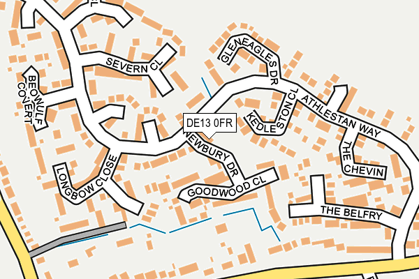 DE13 0FR map - OS OpenMap – Local (Ordnance Survey)