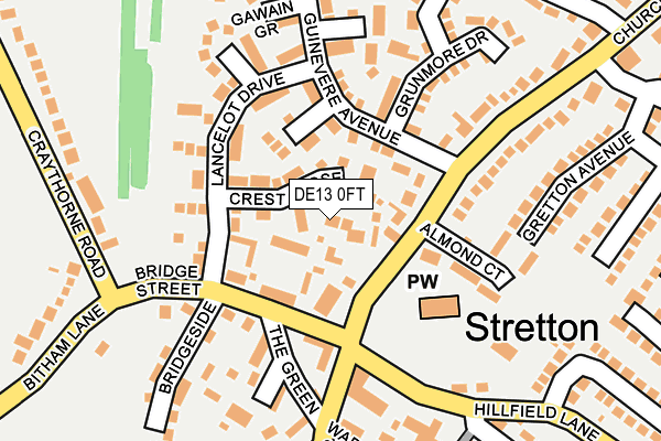 DE13 0FT map - OS OpenMap – Local (Ordnance Survey)