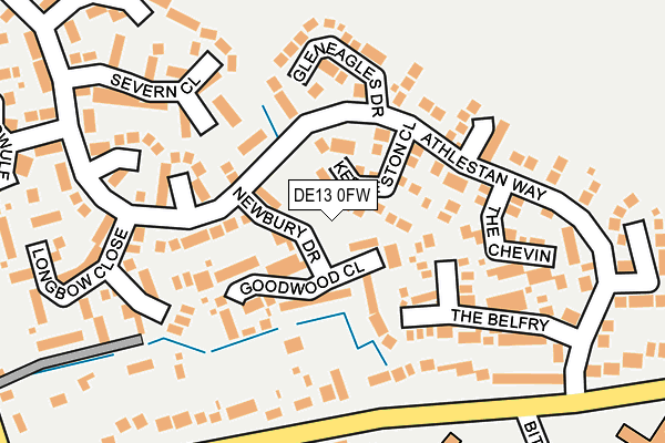 DE13 0FW map - OS OpenMap – Local (Ordnance Survey)