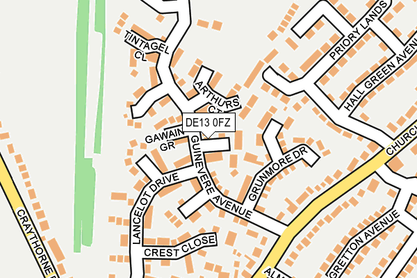 DE13 0FZ map - OS OpenMap – Local (Ordnance Survey)