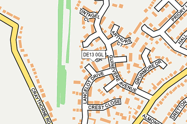 DE13 0GL map - OS OpenMap – Local (Ordnance Survey)