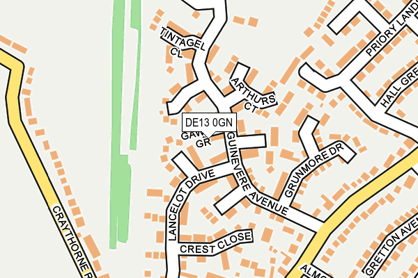 DE13 0GN map - OS OpenMap – Local (Ordnance Survey)