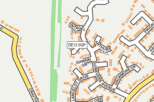 DE13 0GP map - OS OpenMap – Local (Ordnance Survey)