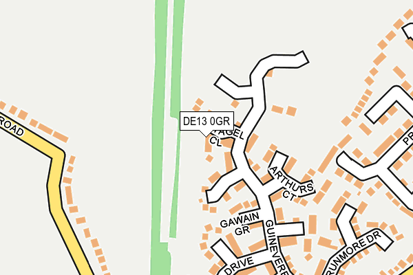 DE13 0GR map - OS OpenMap – Local (Ordnance Survey)