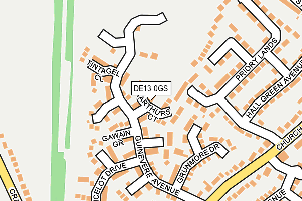 DE13 0GS map - OS OpenMap – Local (Ordnance Survey)