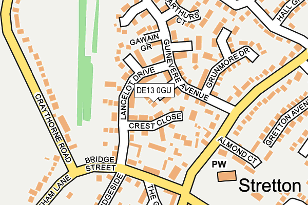 DE13 0GU map - OS OpenMap – Local (Ordnance Survey)