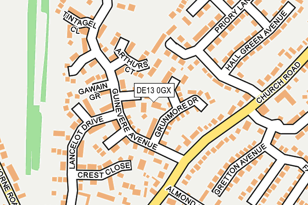 DE13 0GX map - OS OpenMap – Local (Ordnance Survey)