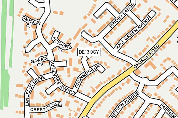 DE13 0GY map - OS OpenMap – Local (Ordnance Survey)