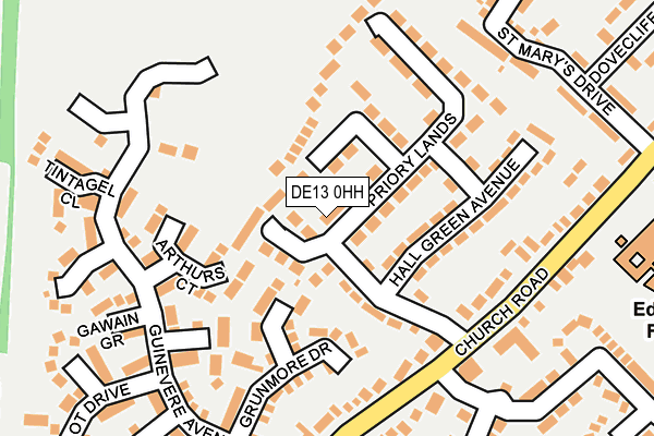 DE13 0HH map - OS OpenMap – Local (Ordnance Survey)