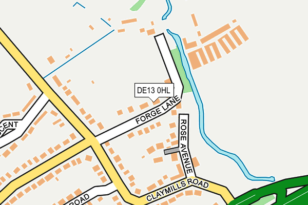 DE13 0HL map - OS OpenMap – Local (Ordnance Survey)