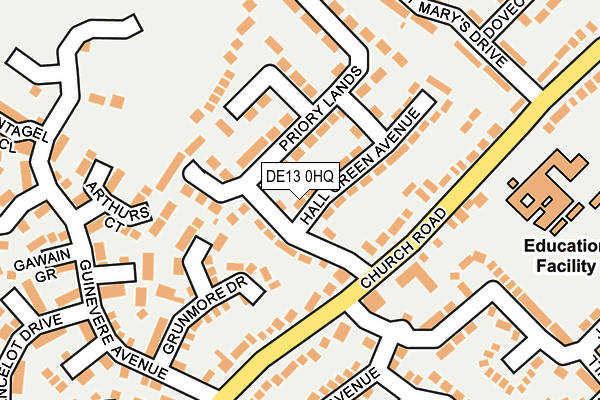 DE13 0HQ map - OS OpenMap – Local (Ordnance Survey)