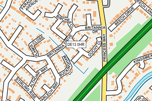 DE13 0HR map - OS OpenMap – Local (Ordnance Survey)