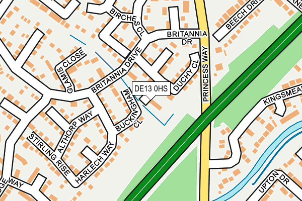 DE13 0HS map - OS OpenMap – Local (Ordnance Survey)