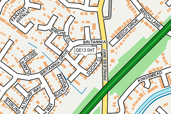 DE13 0HT map - OS OpenMap – Local (Ordnance Survey)