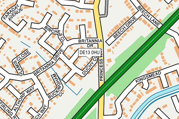 DE13 0HU map - OS OpenMap – Local (Ordnance Survey)