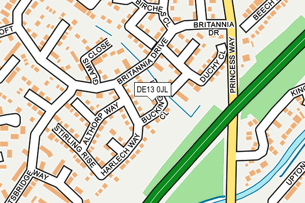 DE13 0JL map - OS OpenMap – Local (Ordnance Survey)