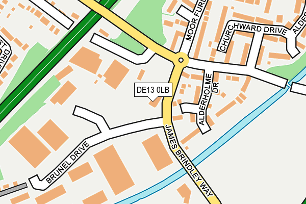 DE13 0LB map - OS OpenMap – Local (Ordnance Survey)