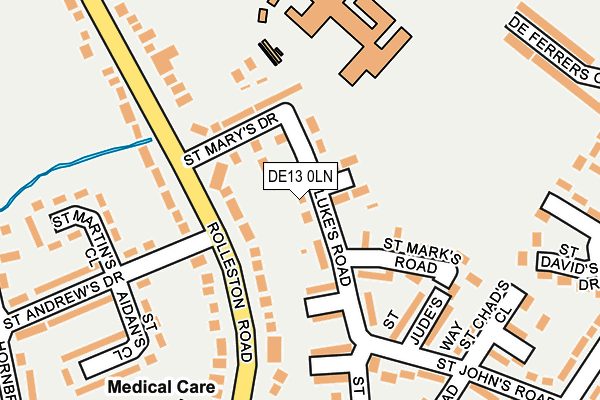 DE13 0LN map - OS OpenMap – Local (Ordnance Survey)