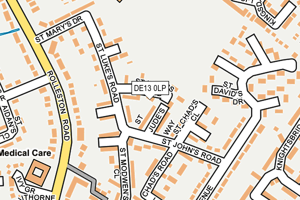 DE13 0LP map - OS OpenMap – Local (Ordnance Survey)