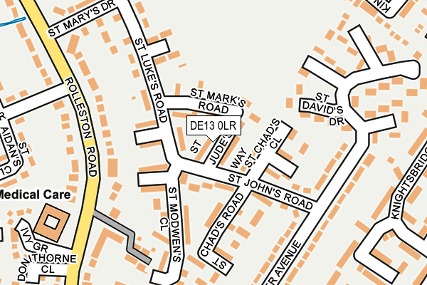 DE13 0LR map - OS OpenMap – Local (Ordnance Survey)