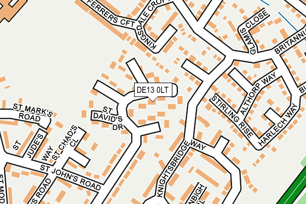 DE13 0LT map - OS OpenMap – Local (Ordnance Survey)