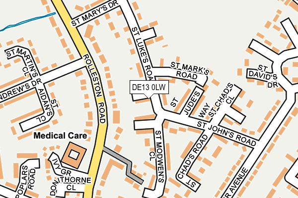 DE13 0LW map - OS OpenMap – Local (Ordnance Survey)