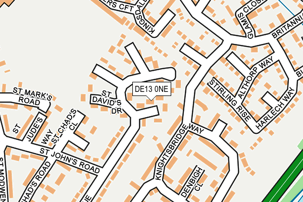 DE13 0NE map - OS OpenMap – Local (Ordnance Survey)