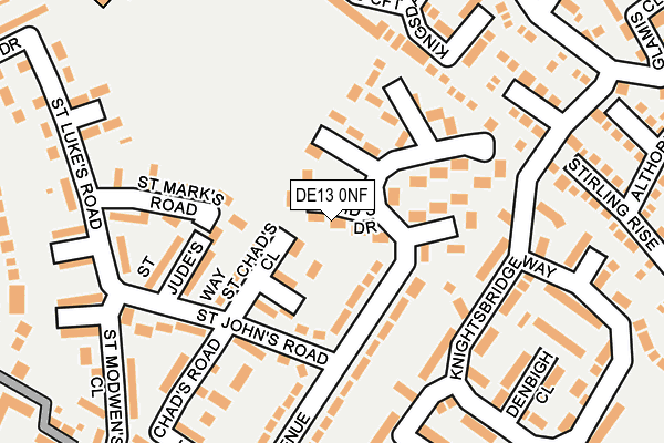 DE13 0NF map - OS OpenMap – Local (Ordnance Survey)