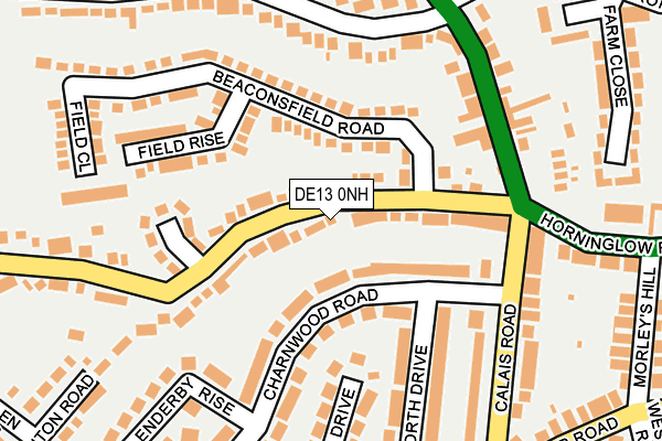 DE13 0NH map - OS OpenMap – Local (Ordnance Survey)