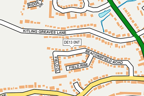 DE13 0NT map - OS OpenMap – Local (Ordnance Survey)
