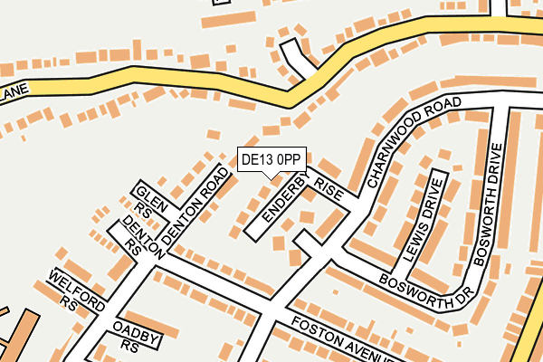 DE13 0PP map - OS OpenMap – Local (Ordnance Survey)