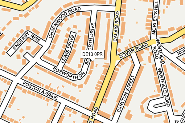 DE13 0PR map - OS OpenMap – Local (Ordnance Survey)