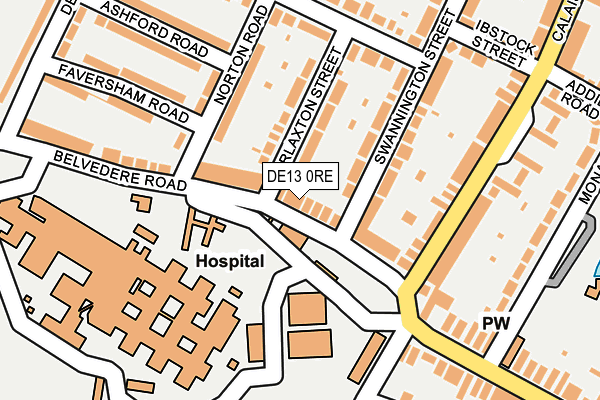 DE13 0RE map - OS OpenMap – Local (Ordnance Survey)