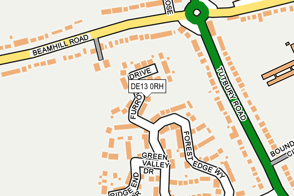 DE13 0RH map - OS OpenMap – Local (Ordnance Survey)