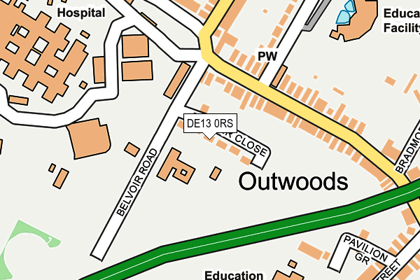 DE13 0RS map - OS OpenMap – Local (Ordnance Survey)