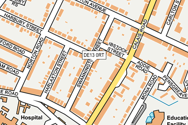 DE13 0RT map - OS OpenMap – Local (Ordnance Survey)