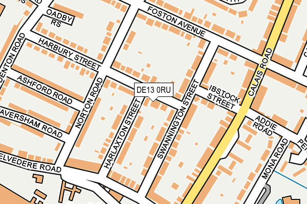 DE13 0RU map - OS OpenMap – Local (Ordnance Survey)