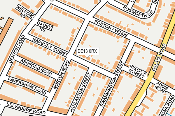 DE13 0RX map - OS OpenMap – Local (Ordnance Survey)