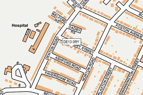 DE13 0RY map - OS OpenMap – Local (Ordnance Survey)