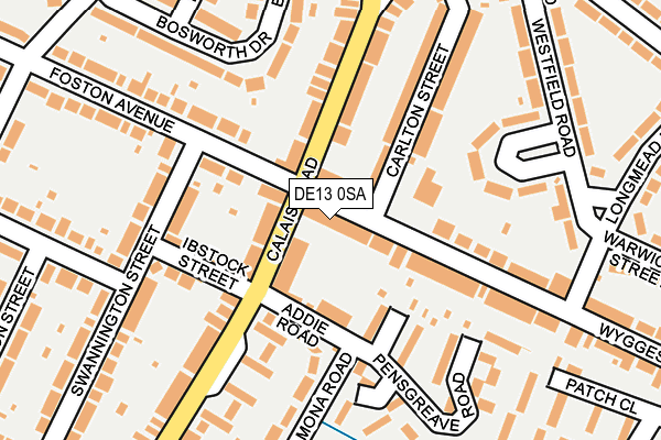 DE13 0SA map - OS OpenMap – Local (Ordnance Survey)