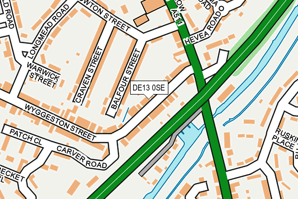 DE13 0SE map - OS OpenMap – Local (Ordnance Survey)
