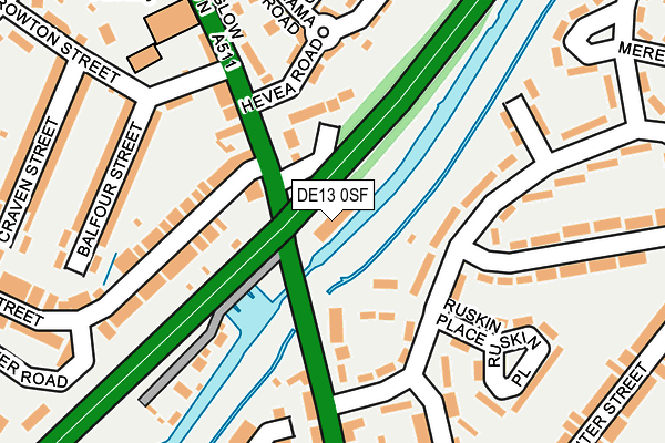 DE13 0SF map - OS OpenMap – Local (Ordnance Survey)