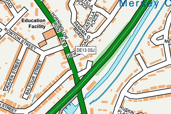 DE13 0SJ map - OS OpenMap – Local (Ordnance Survey)