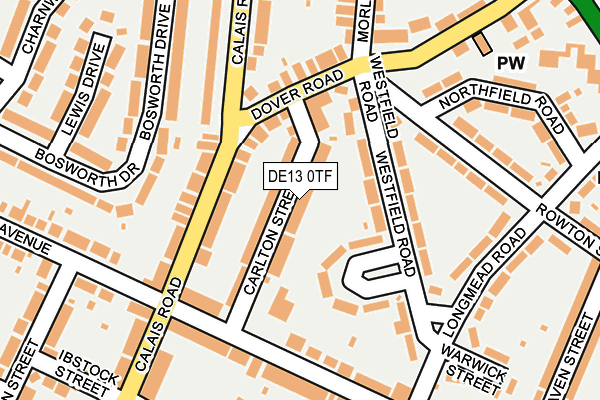 DE13 0TF map - OS OpenMap – Local (Ordnance Survey)