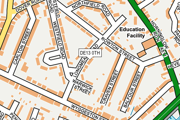 DE13 0TH map - OS OpenMap – Local (Ordnance Survey)