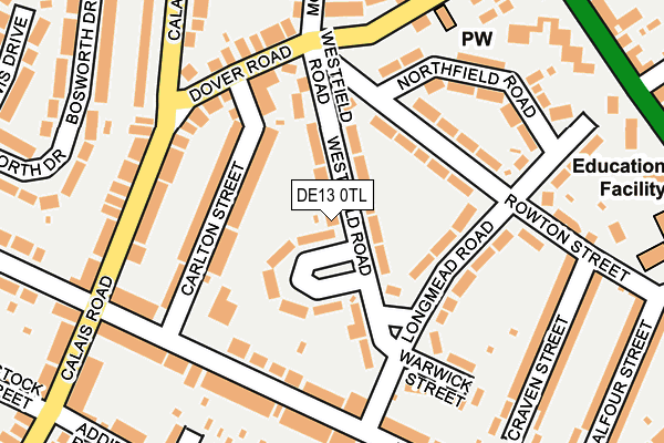 DE13 0TL map - OS OpenMap – Local (Ordnance Survey)